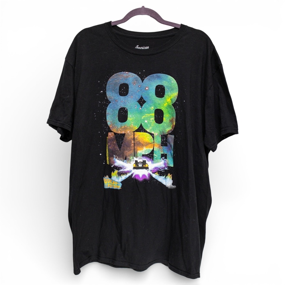 American Classics Back to the Future T-Shirt Mens 2XL Black 88‎ MPH Graphic